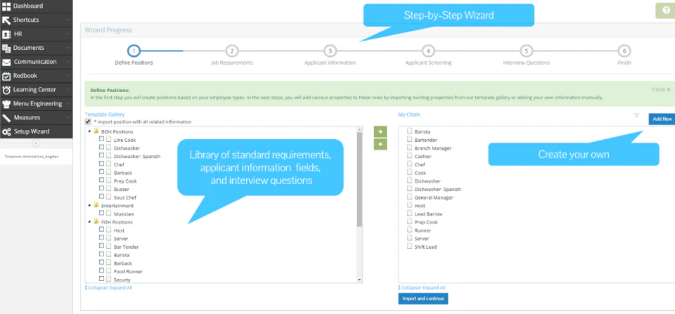 screenshot of Applicant Tracking System